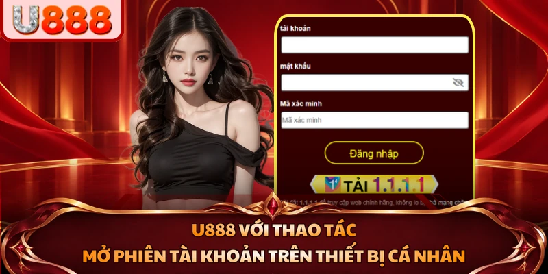U888 với thao tác mở phiên tài khoản trên thiết bị cá nhân